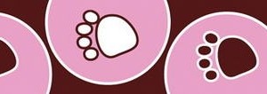 paw prints pink and brown